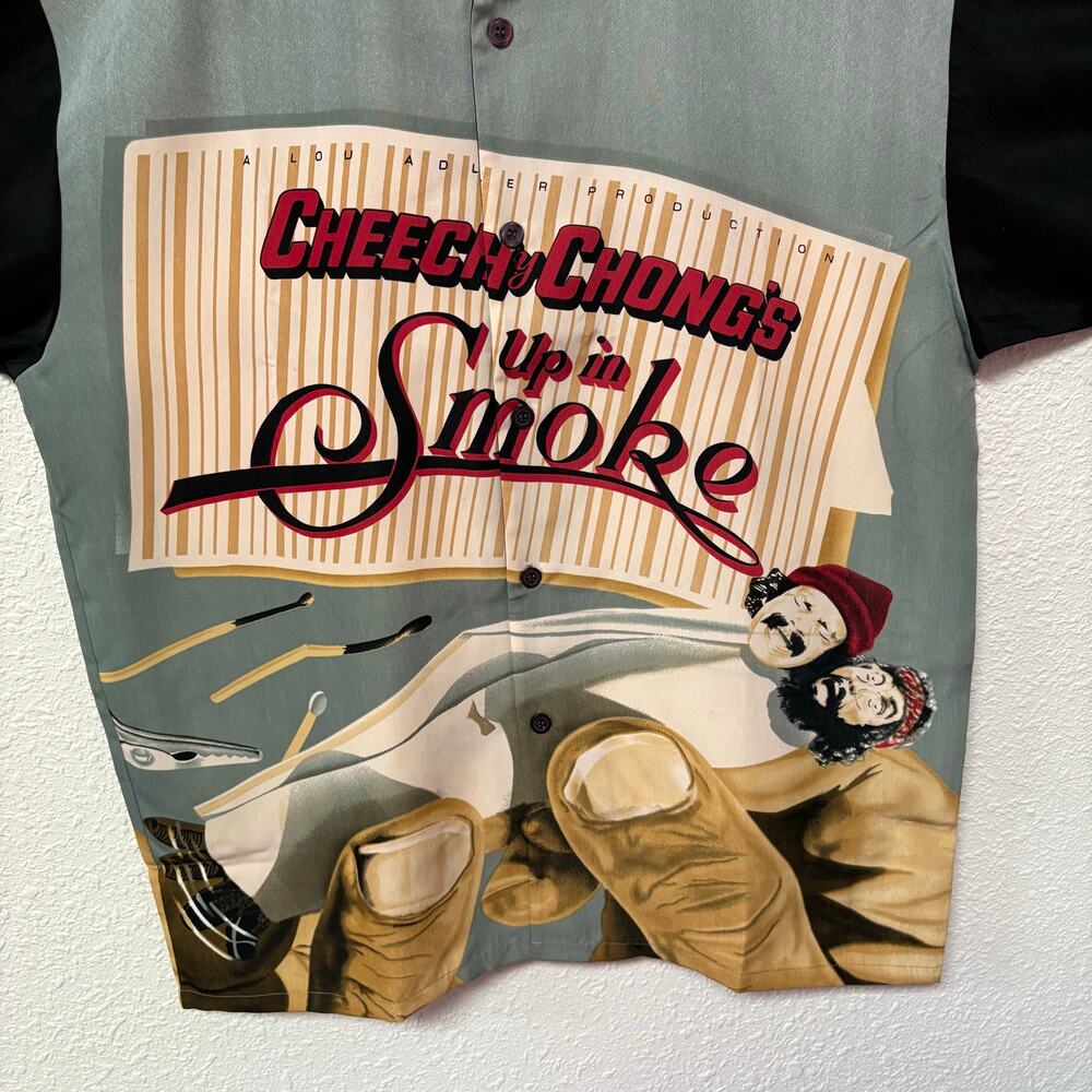 Cheech and Chong Up in Smoke Button Up Shirt Vintage Deadstock Size XL NWT - Picture 2 of 9